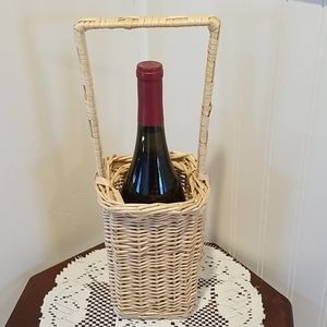 Wicker Wine Holder Tan